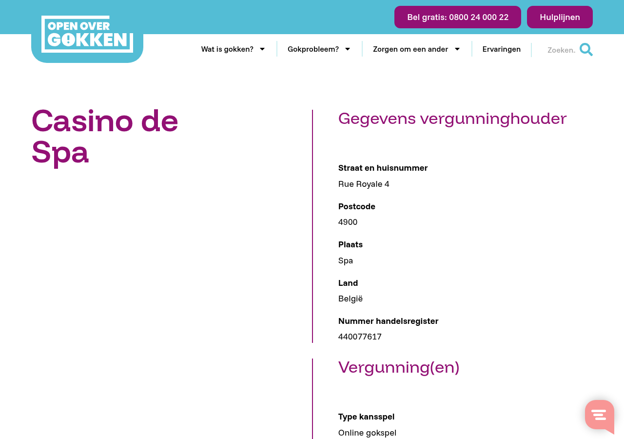Kansspelwijzer-registerregel voor Casino777, gecontroleerd op 10 september 2026